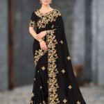 এক্সক্লুসিভ ওয়েটলেস জর্জেট এমব্রয়ডারি করা শাড়ি