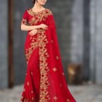 এক্সক্লুসিভ ওয়েটলেস জর্জেট এমব্রয়ডারি করা শাড়ি
